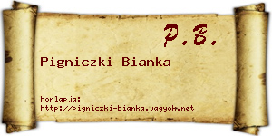 Pigniczki Bianka névjegykártya